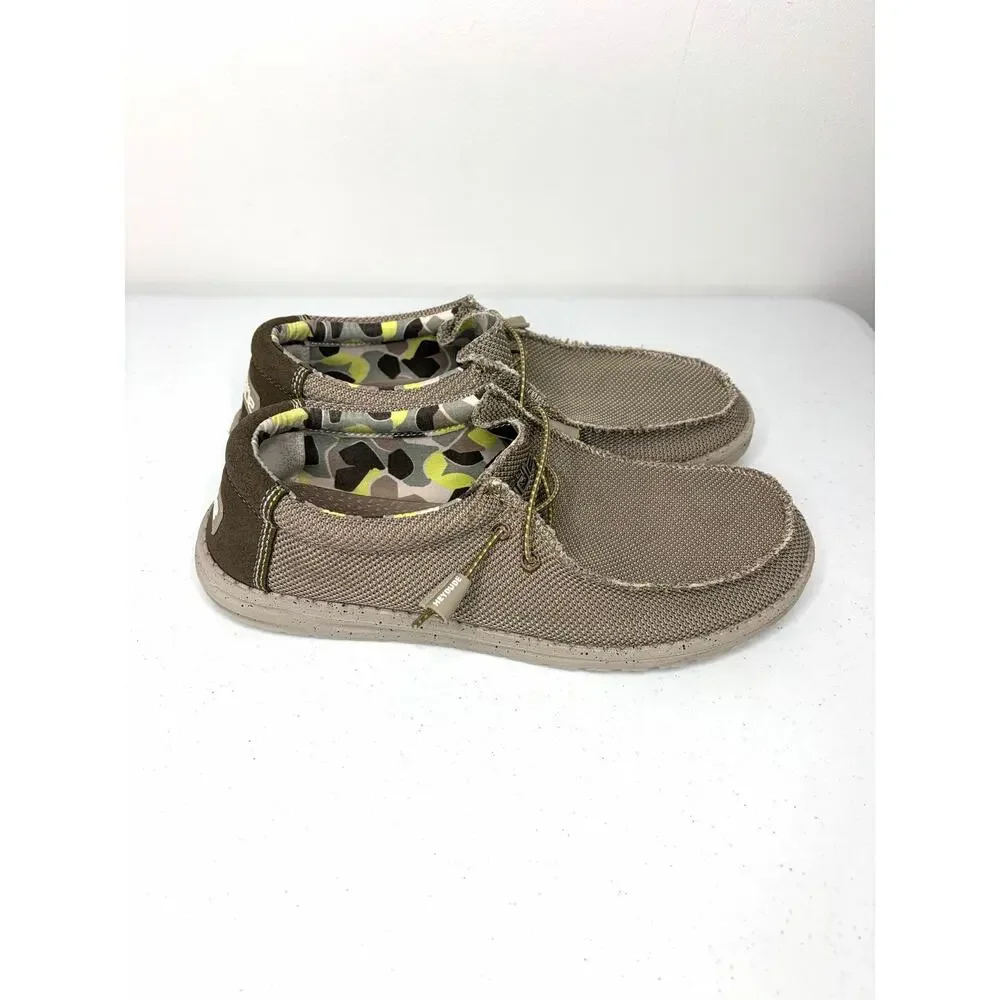 Hey Dude Men's Wally Sox Shoes in Camel Men's US 11 EU 44 Casual Beach Preppy